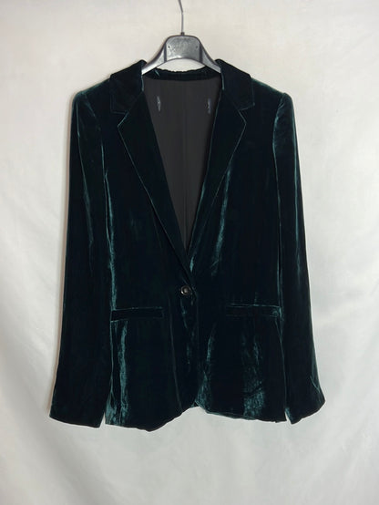 OTRAS. Blazer terciopelo azule petróleo . T S