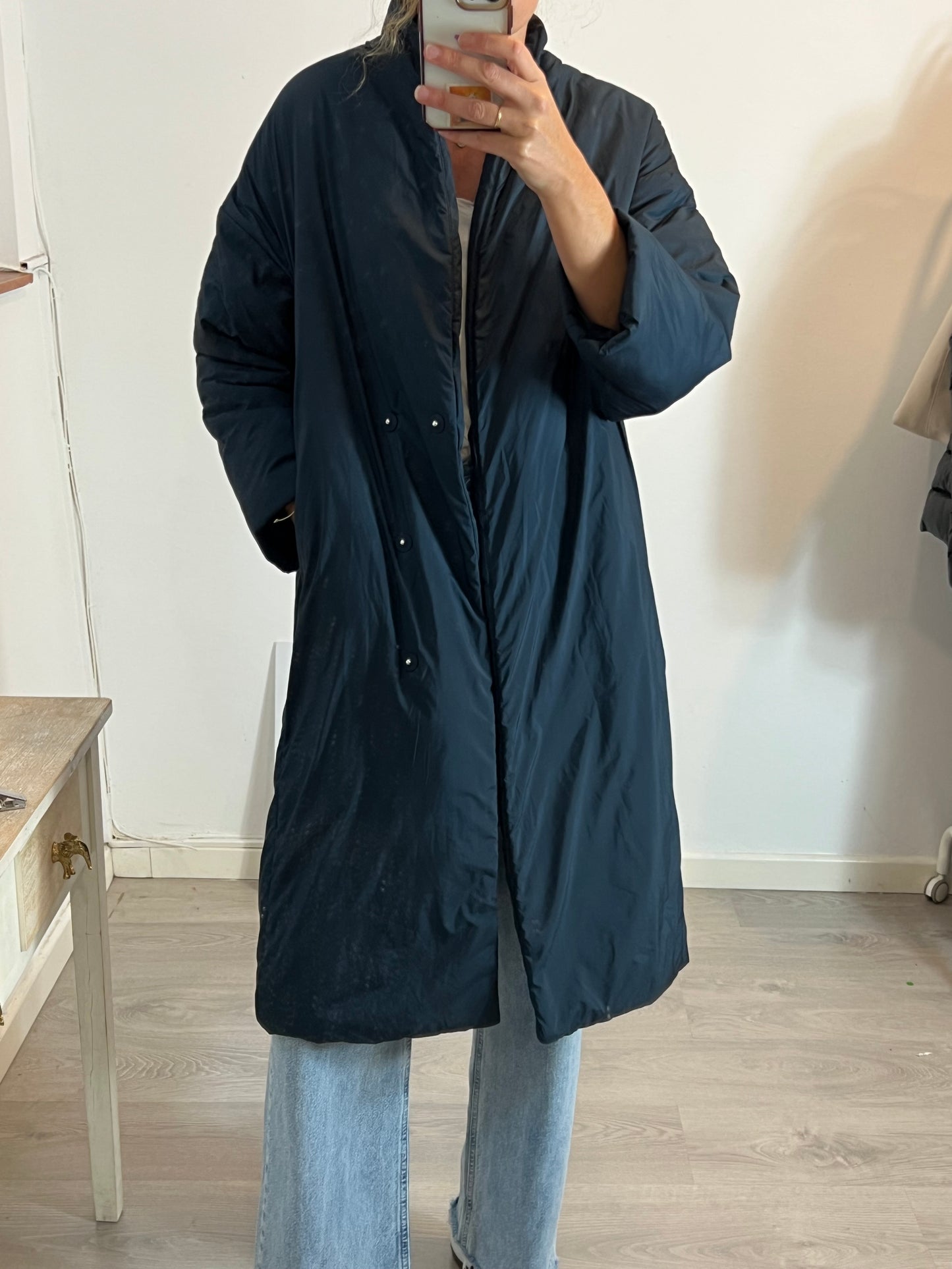 MANGO. Plumas azul cruzado. T XS