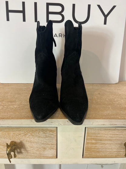 ZARA. Botines negros antelina T.37