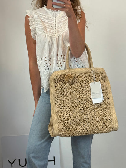 MARINA RINALDI. Maxi bolso rafia