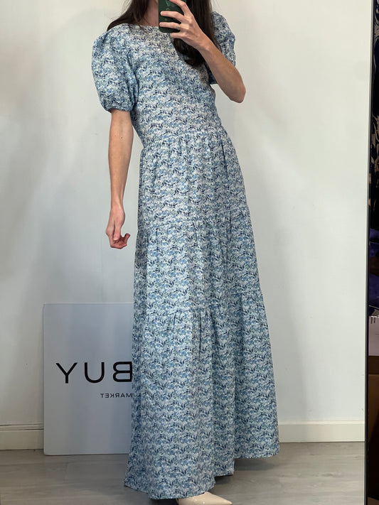 POPPELIN. Vestido largo  estampado detalle espalda