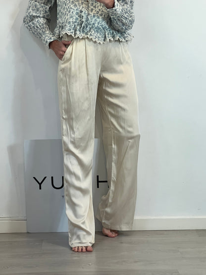 SEZANE. Pantalón beige fluido T.36