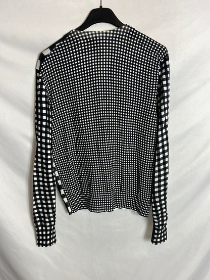 J. CREW. Black and white plaid cardigan. TM