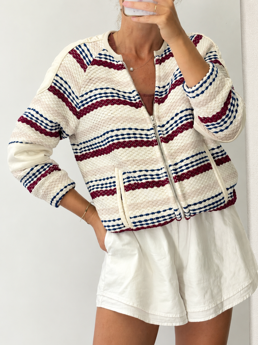IRO. Chaqueta texturas con piel y seda
