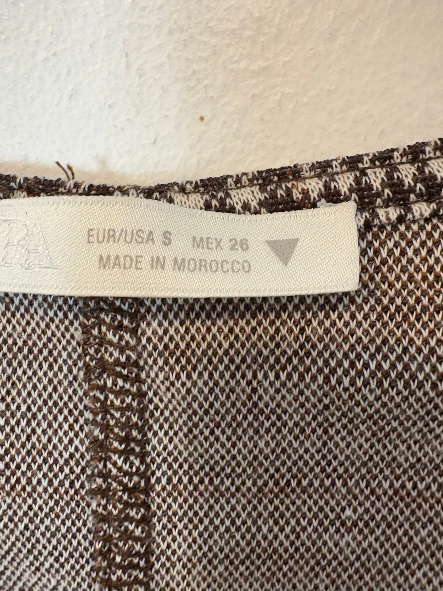 ZARA. Total look punto elástico cuadros