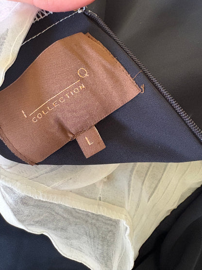 IQ COLLECTION. Vestido largo azul con seda