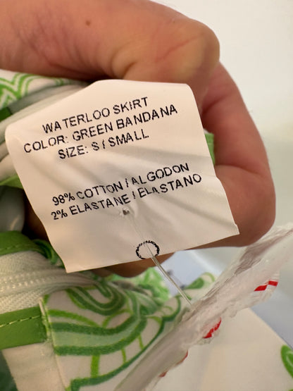 SILVIA TCHERASSI. Falda midi estampado verde.asimétrica. T S