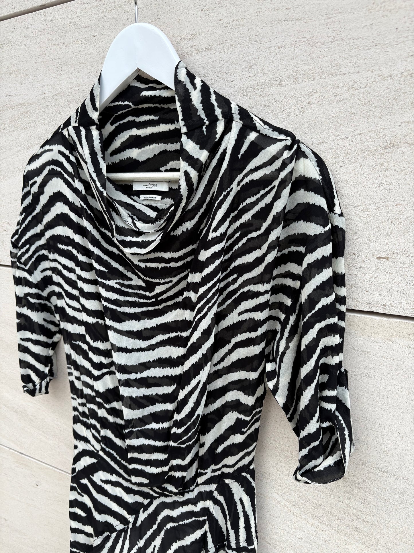 ISABEL MARANT ETOILE. Vestido fluido asimetrías bicolor