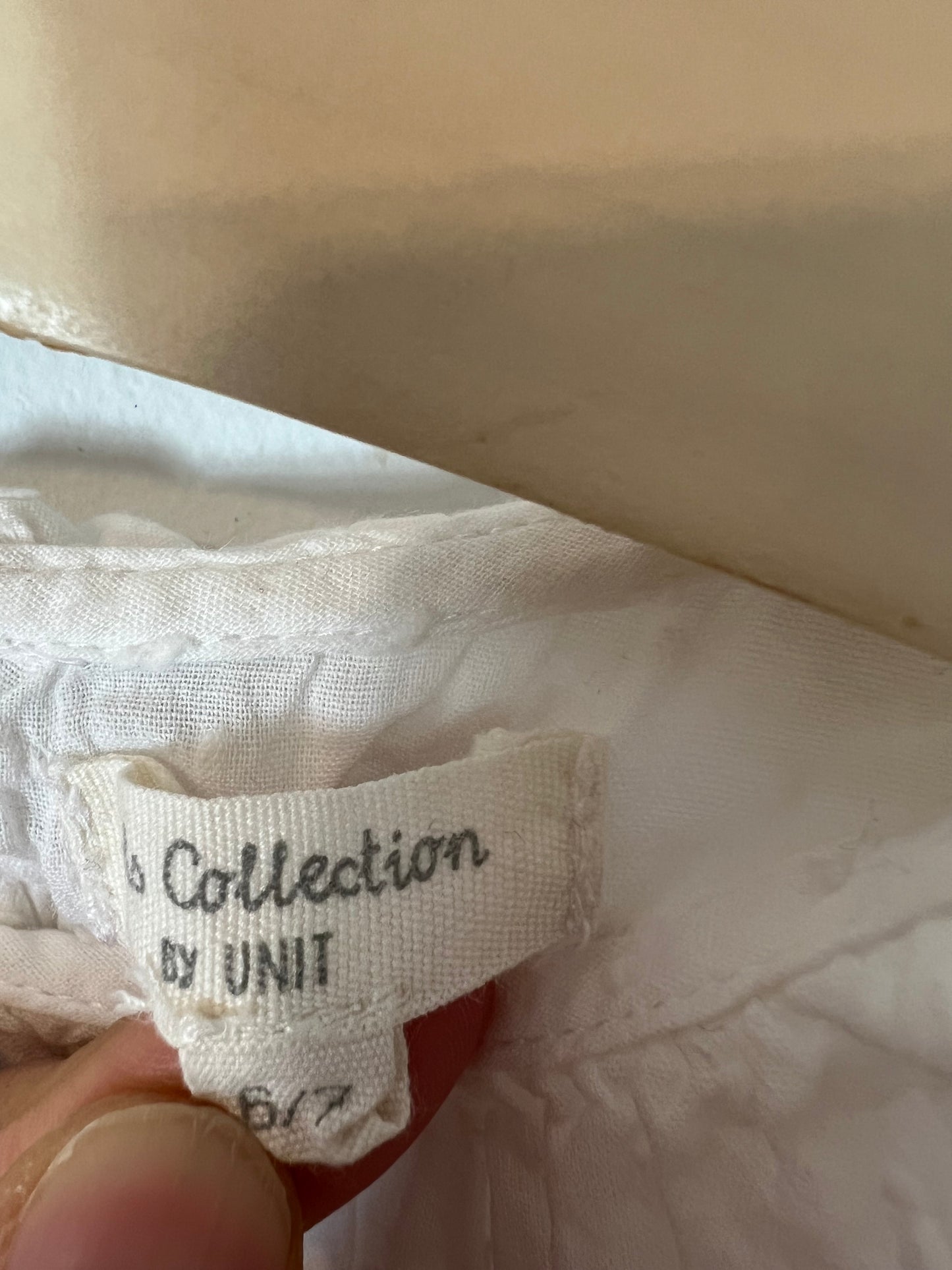 UNIT. White plumeti blouse. Size 6/7 years