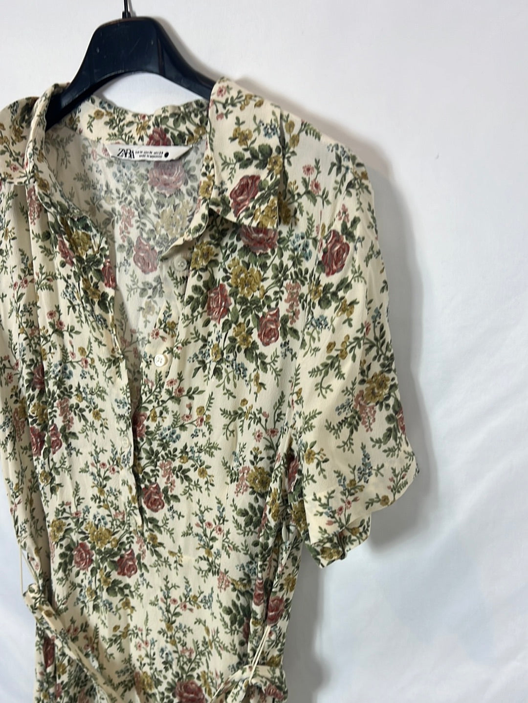 ZARA. Vestido largo beige T.m