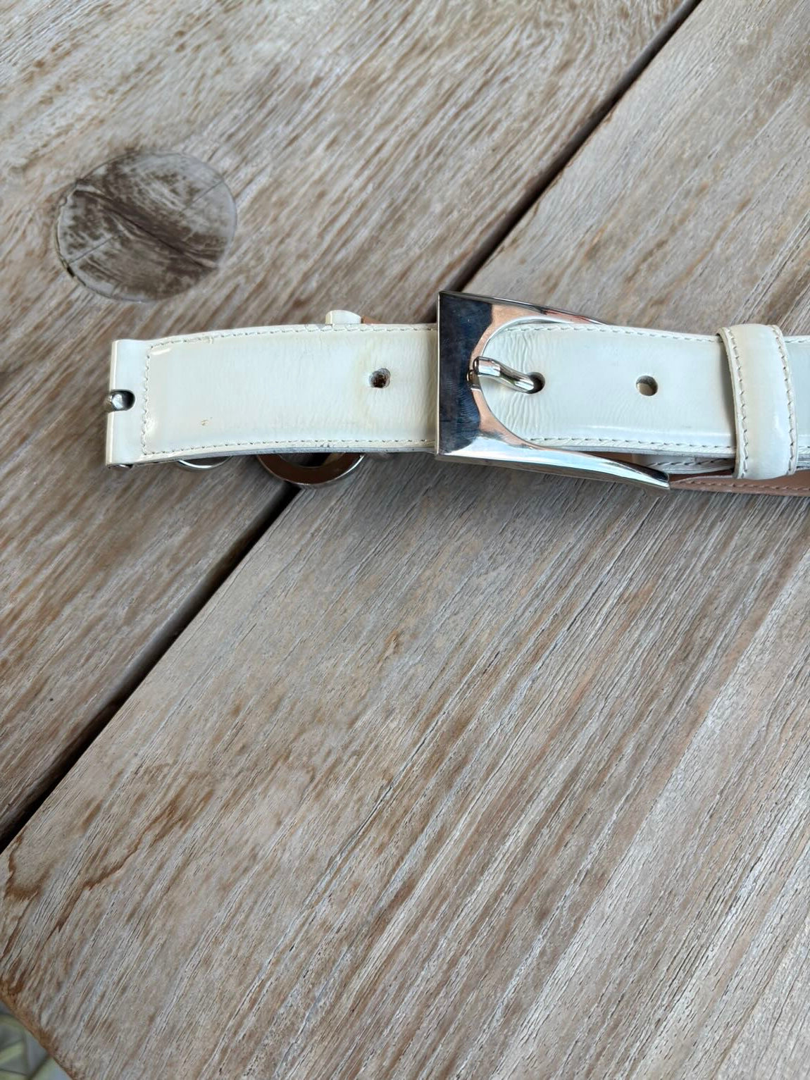 ROBERTO VERINO. Cinturón piel detalle hebillas