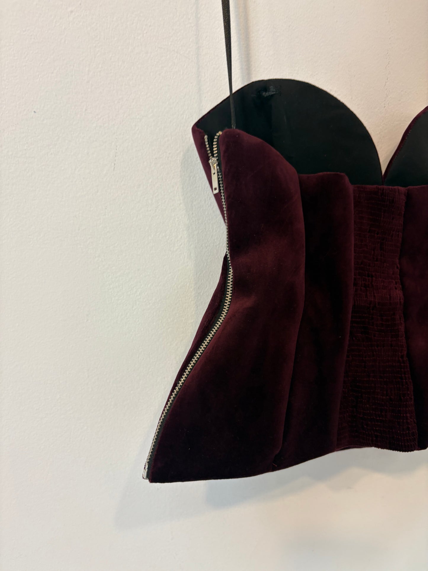 ZARA. Top terciopelo estructura