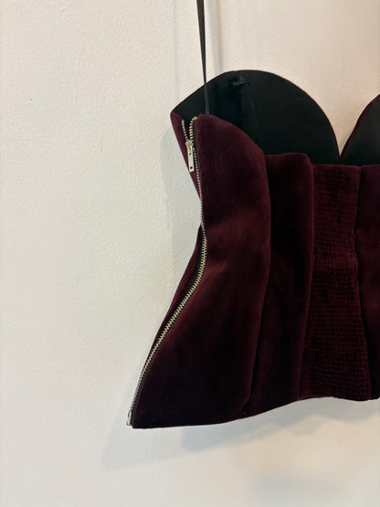 ZARA. Top terciopelo estructura