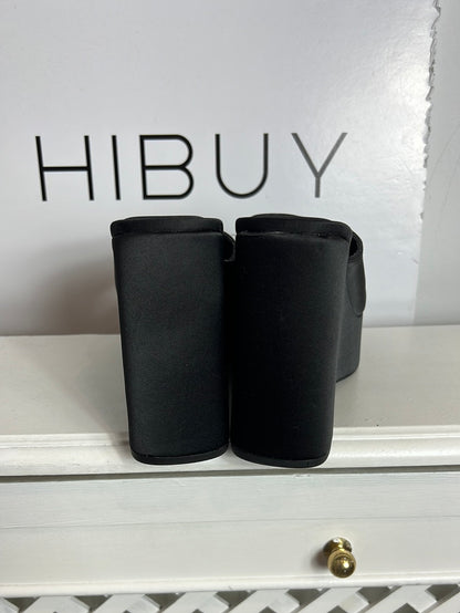 ZARA. Black satin platform shoes. Size 39