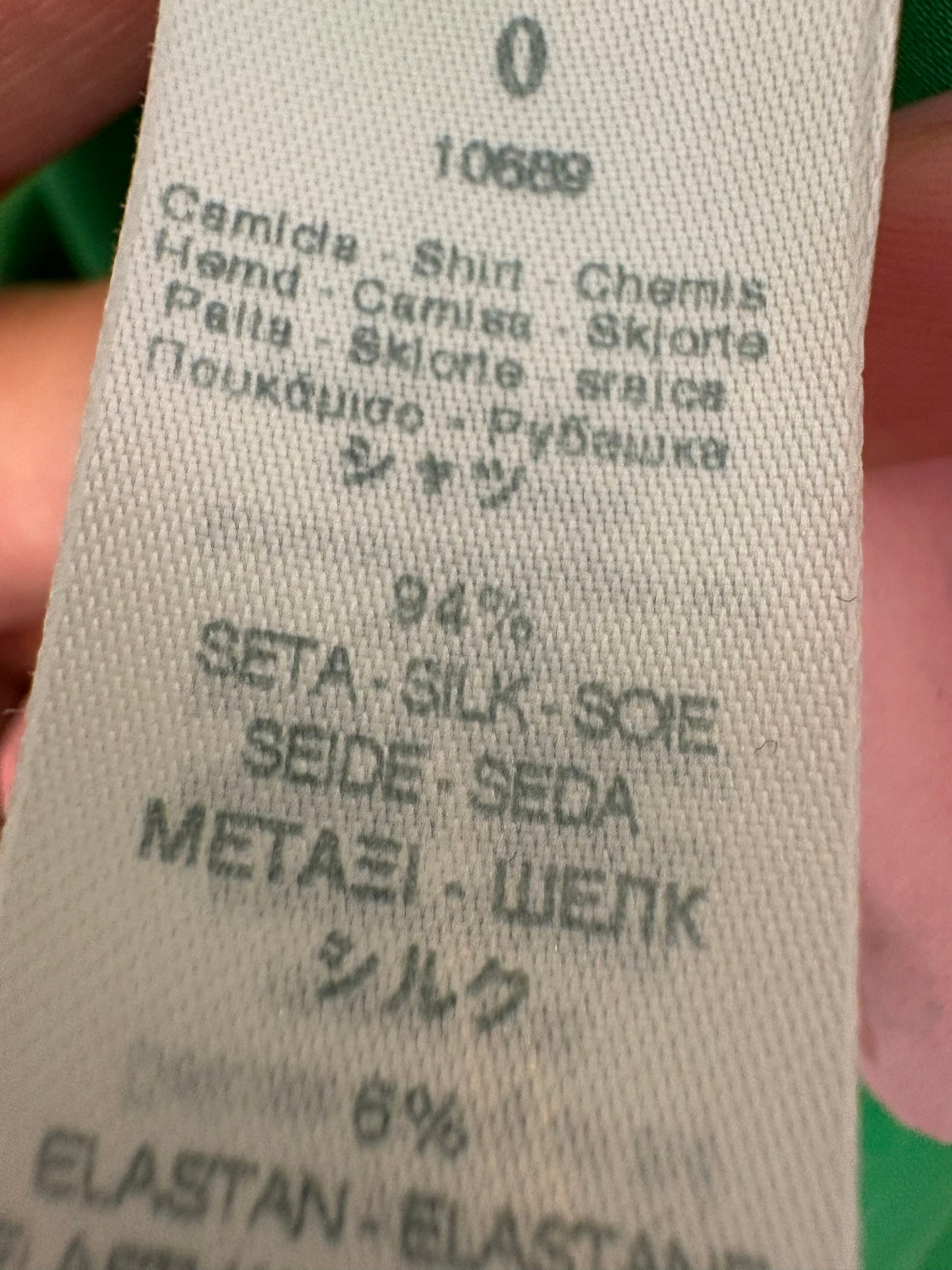 FORTE FORTE. Top seda verde fluido