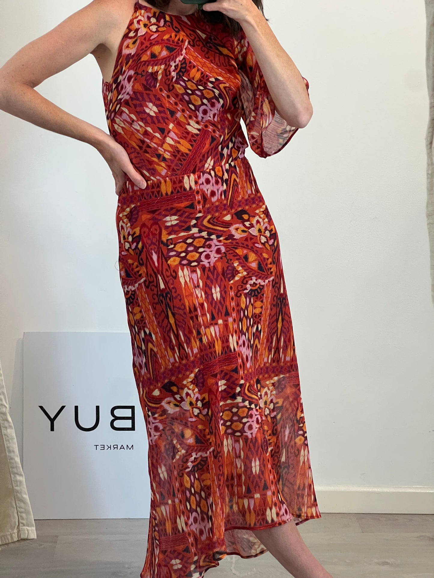 SCALPERS. Vestido estampado rojo  T.s