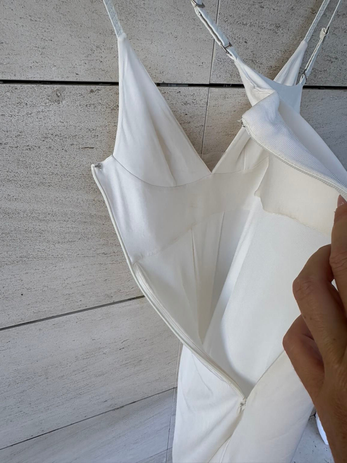 LA PERLA- Vestido blanco  detalle tirantes