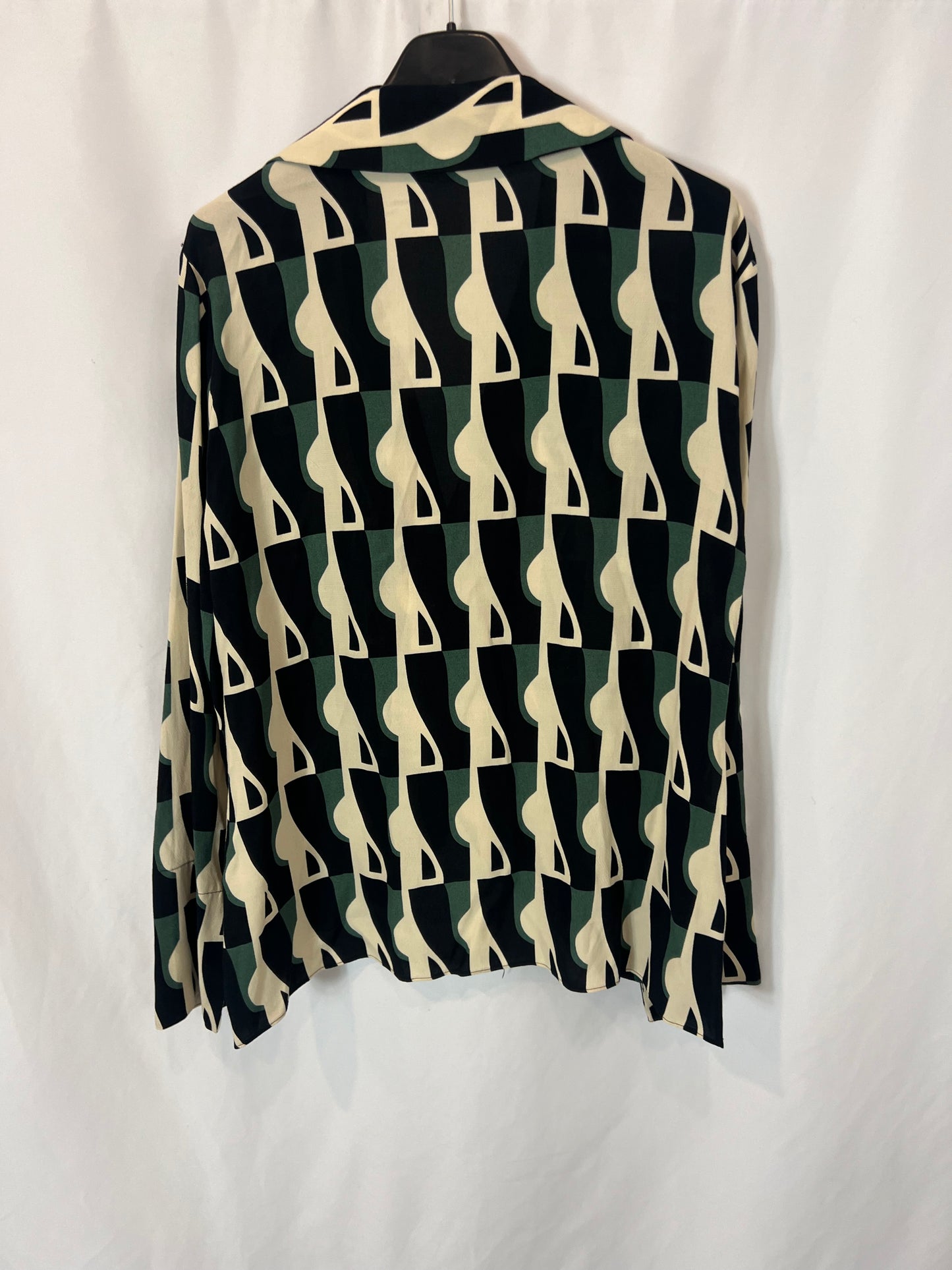 ZARA. Tm printed fluid blouse
