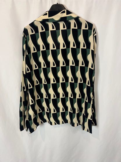 ZARA. Tm printed fluid blouse