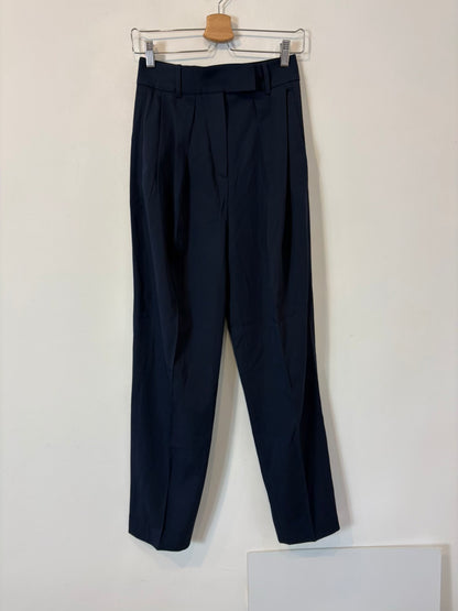 MASSIMO DUTTI STUDIO. Pantalón azul pinzas lana