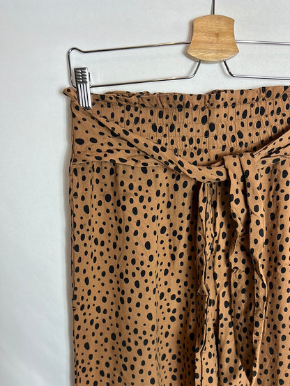 ABERCROMBIE&FITCH. Pantalón marrón fluido estampado T.s