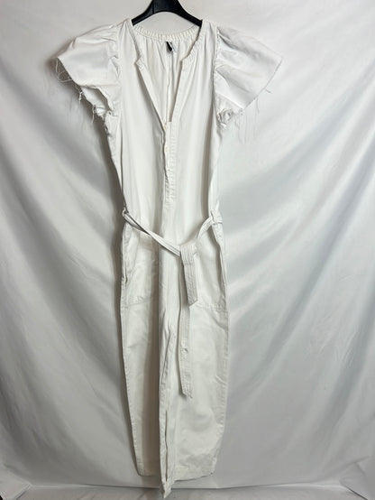 ZARA. Mono denim blanco pata ancha. T M