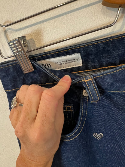 ZARA. Denim recto detalles