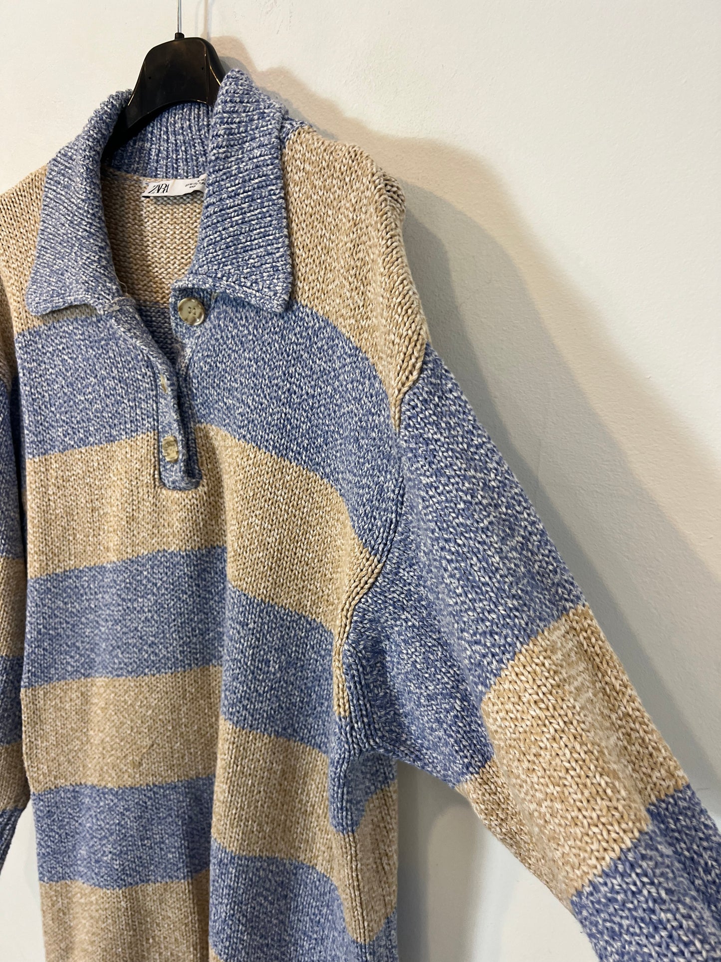 ZARA. Jersey rayas jaspeado algodón. T M