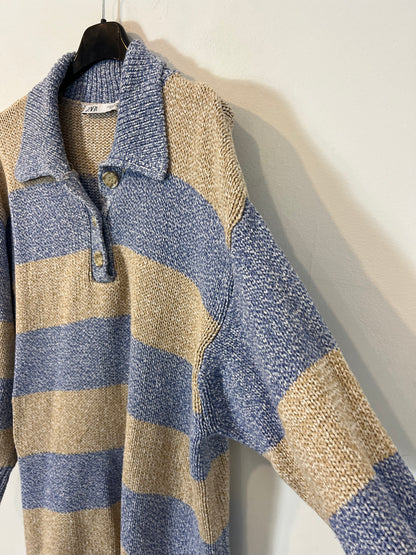 ZARA. Jersey rayas jaspeado algodón. T M