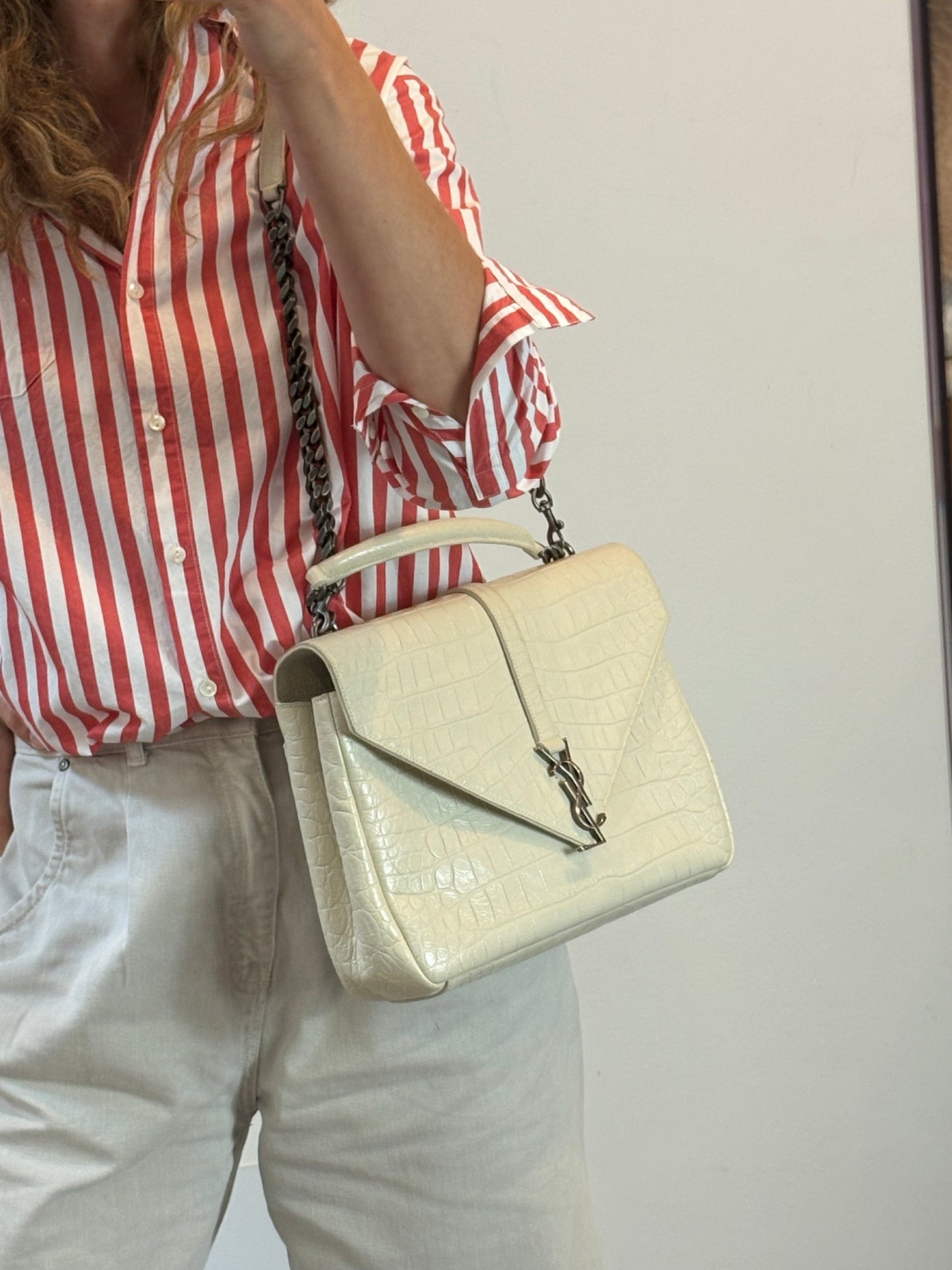 YVES SAINT LAURENT. Bolso collage large piel