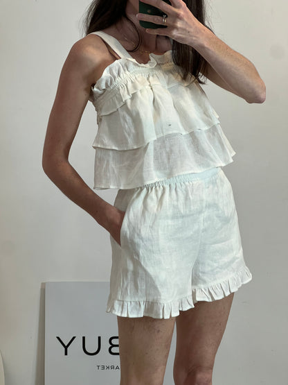 ZARA. Conjunto blanco lino