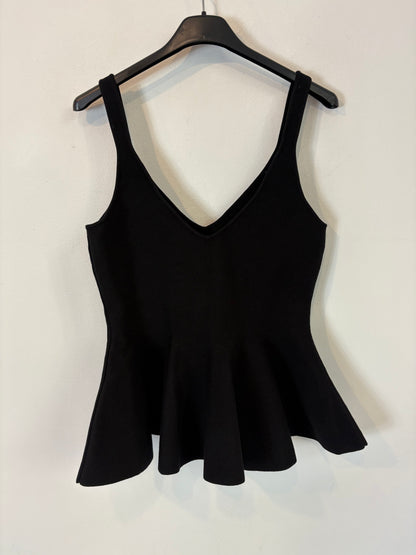 ZARA. Top negro punto elástico. T S