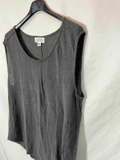 VELVET. Camiseta gris lino. T S