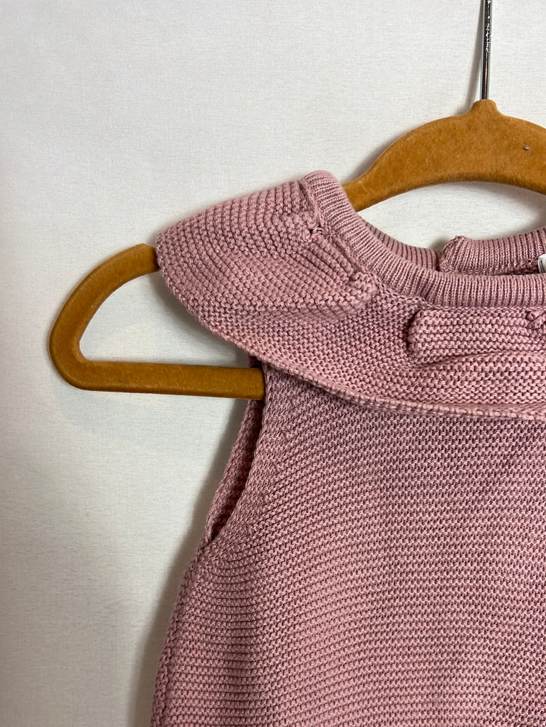 NECK&amp;NECK. Pink knitted romper. Size 0-3 months