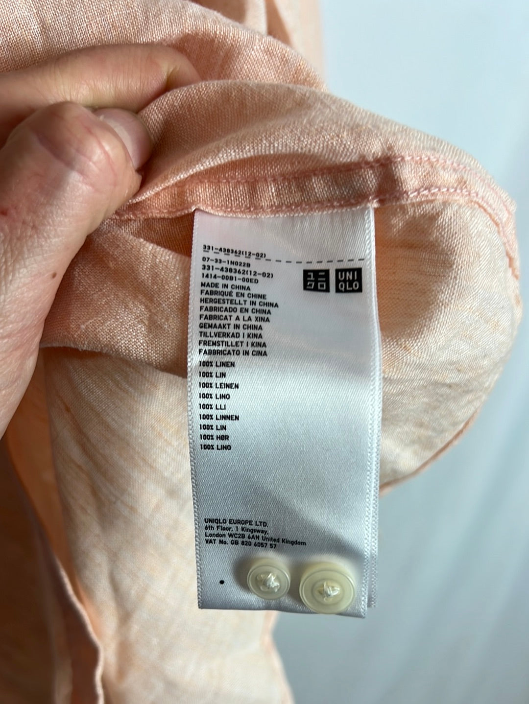 UNIQLO. Pastel flecked linen shirt. XS