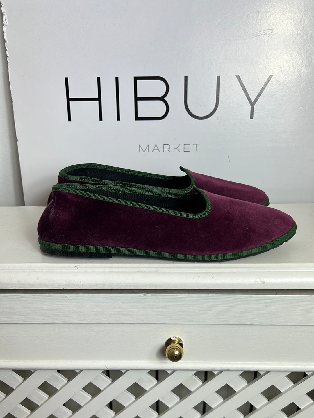 CHATELLES PARIS. Zapato plano terciopelo. T 38