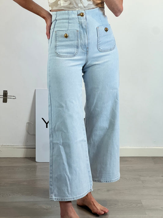 ZARA. Pantalón culotte denim T.34