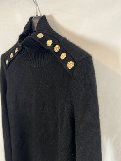 MAJE. Jersey negro cashmere botones. T 1(S)