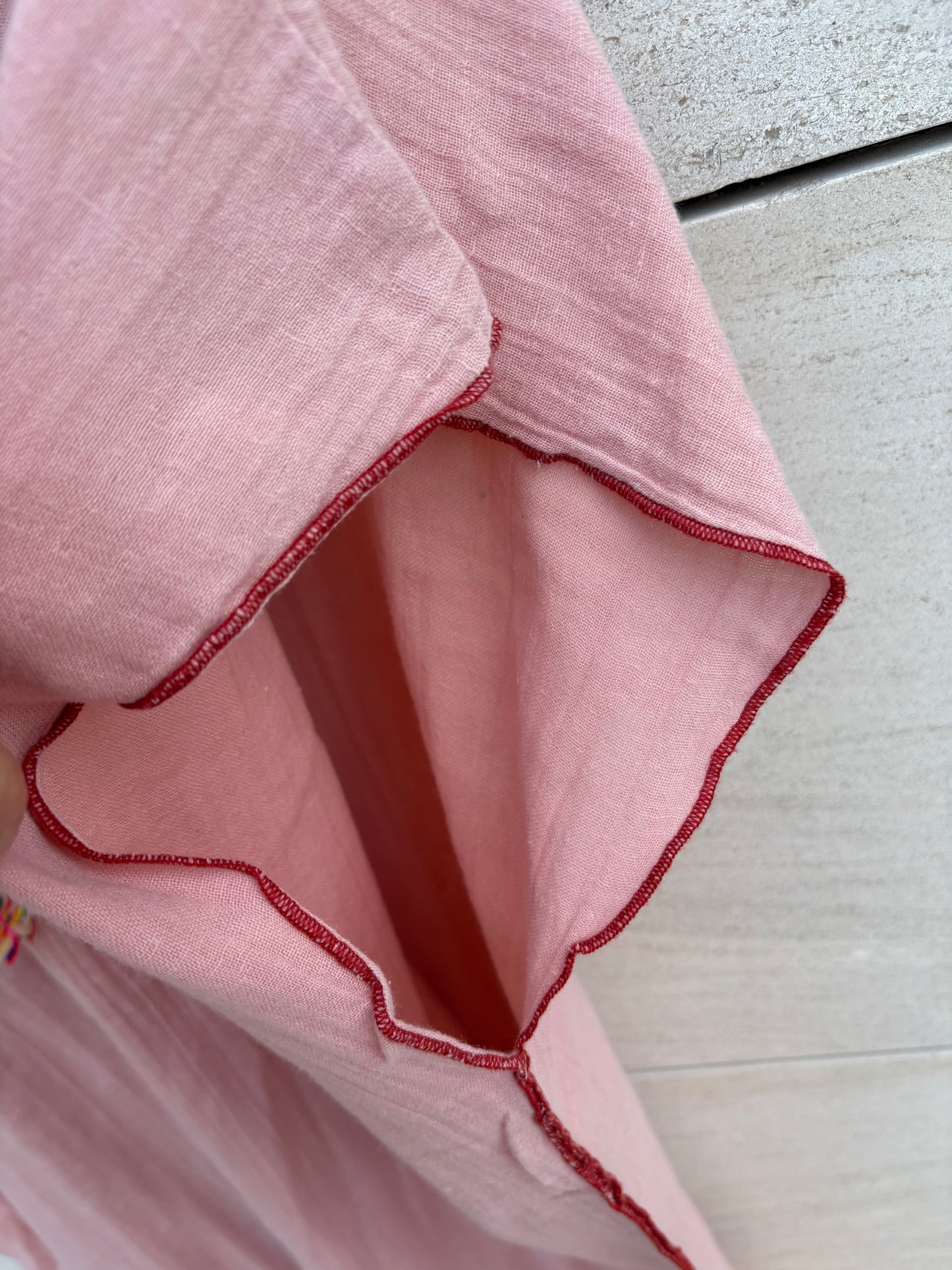 BALAKATA. Kaftán rosa flecos colores. T S/M