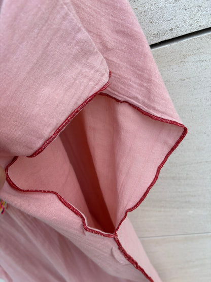 BALAKATA. Kaftán rosa flecos colores. T S/M