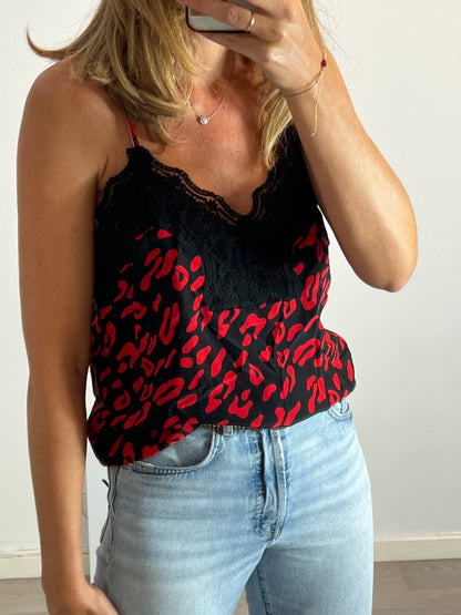 BELAIR. Top lencero seda print. T 3( m/l)