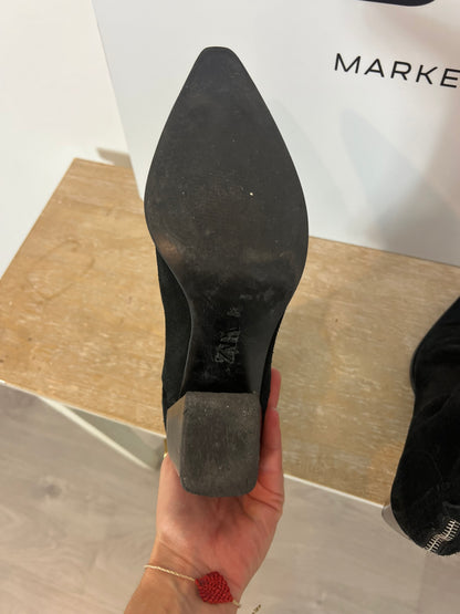 ZARA. Botines negros antelina T.37