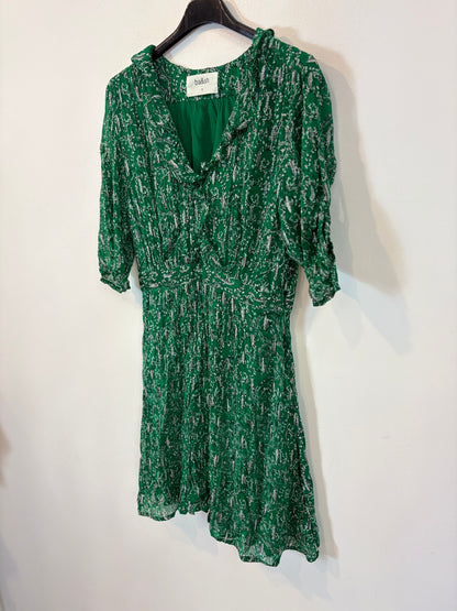 BA&SH. Vestido croto verde estampado