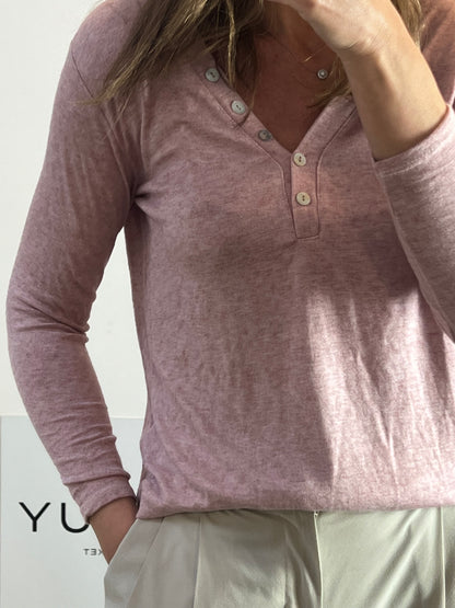 OTRAS. Top punto rosa jaspeado. T M