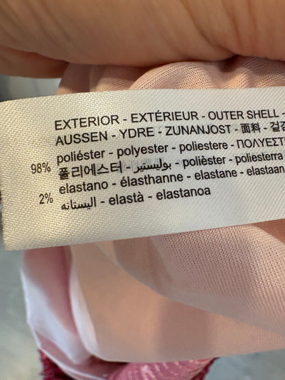 ZARA. Vestido midi rosa mini lentejuelas. T S