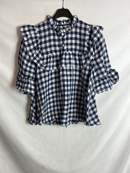 OTRAS. Blusa cuadros volantes. T S