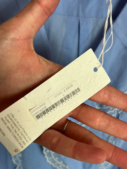 BAMFORD. Blusa algodón azul bordados. T S