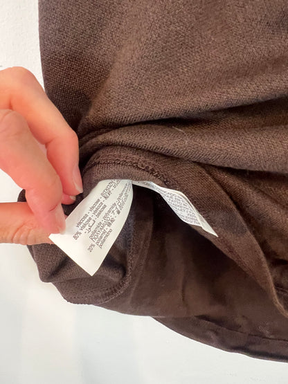 ZARA. Top marrón cuello asimétrico