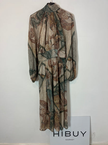 H&amp;M. Brown printed bow dress. TS