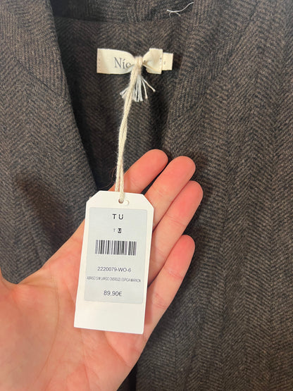 NÍCOLI. Chaleco marrón jaspeado. TU (S/M)